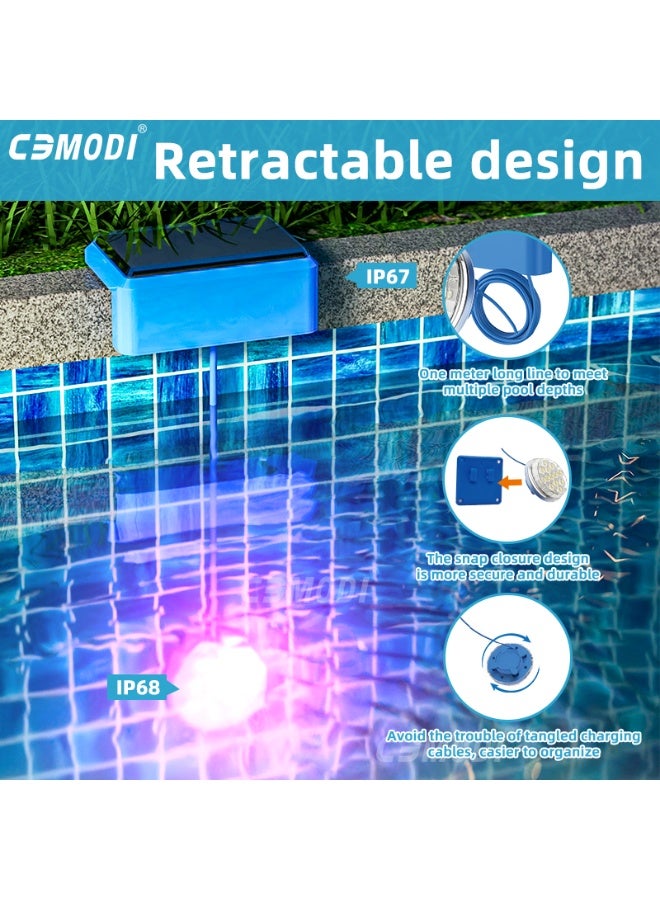 مودي ضوء مسبح شمسي IP68 ضوء مسبح مقاوم للماء بلون 16، مناسب لأحواض السباحة والبرك الأرضية - Image 3